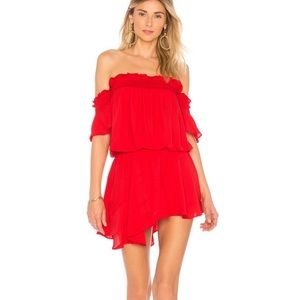 Amanda Uprichard Ariella Red Off the Shoulder Dress